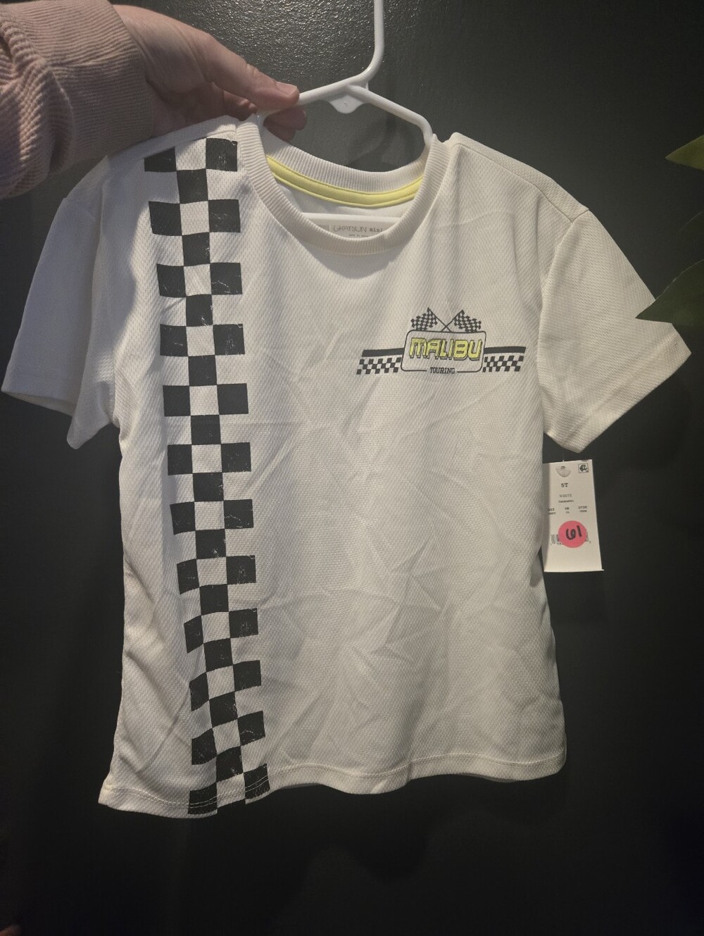 NWT - Grayson Mini Boys White Short-Sleeve Racing Graphic Tee 5T